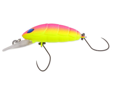 NORIES CRANKIN PUPA Wobbler in Gelb-Pink-Blau von der Seite | NO-9072 WORLD OF TROUT