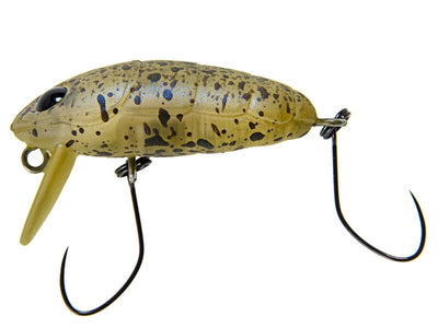 NORIES CRANKIN PUPA SHALLOW Wobbler in Gelb-Braun-Gepunktet von der Seite | NO-14771 WORLD OF TROUT