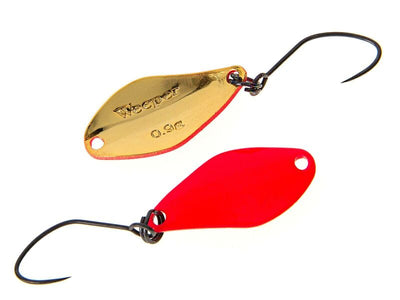 NORIES WEEPER 0,9g Spoon in Fluo-Rot und Gold | NO-4928 WORLD OF TROUT