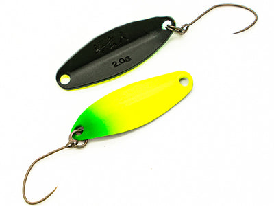 NORIES MASUKUROUTO 2,0g Spoon in Lime Chartreuse und Schwarz | NO-6271 WORLD OF TROUT