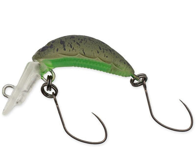 NORIES RICE 22 Wobbler in Gruen-Schwarz-Gepunktet von der Seite | NO-14758 WORLD OF TROUT