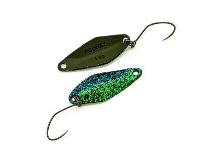 NORIES ROONEY 1,8g Spoon in Electric Glitter und Schwarz | NO-10188 WORLD OF TROUT