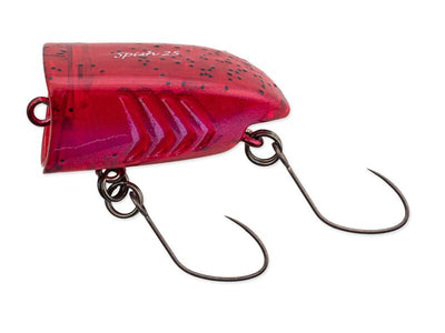 NORIES SPISH 25 Wobbler in Rot-Schwarz-Glitter von der Seite | NO-17267 WORLD OF TROUT